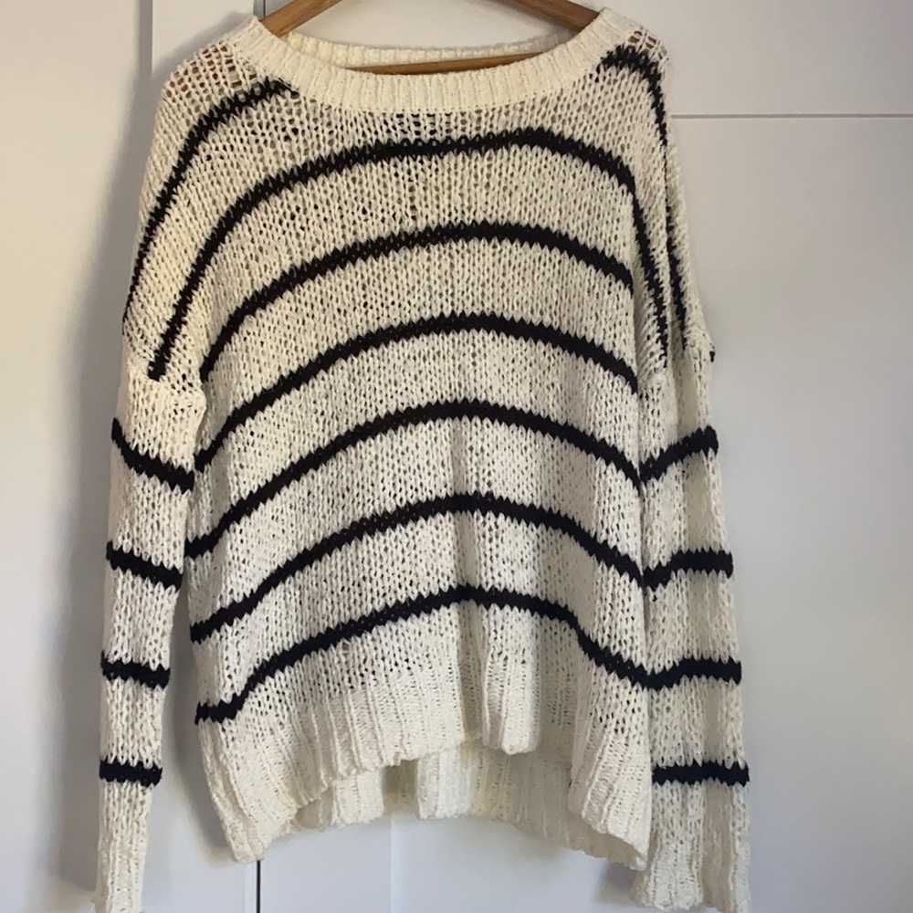 Striped black and white Superdry sweater